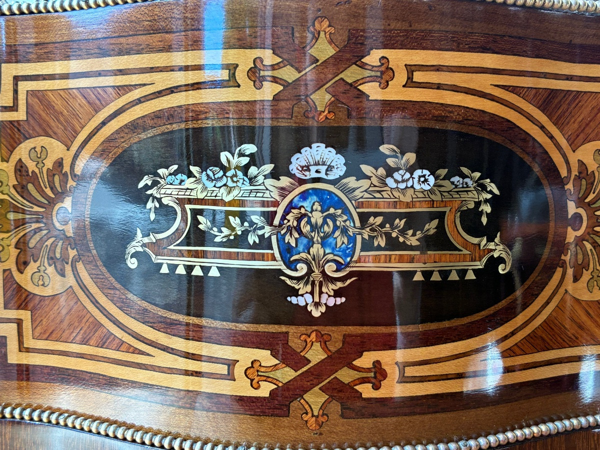 Grande jardinière d’époque Napoléon III en marqueterie et bronze doré – XIXᵉ siècle-photo-1