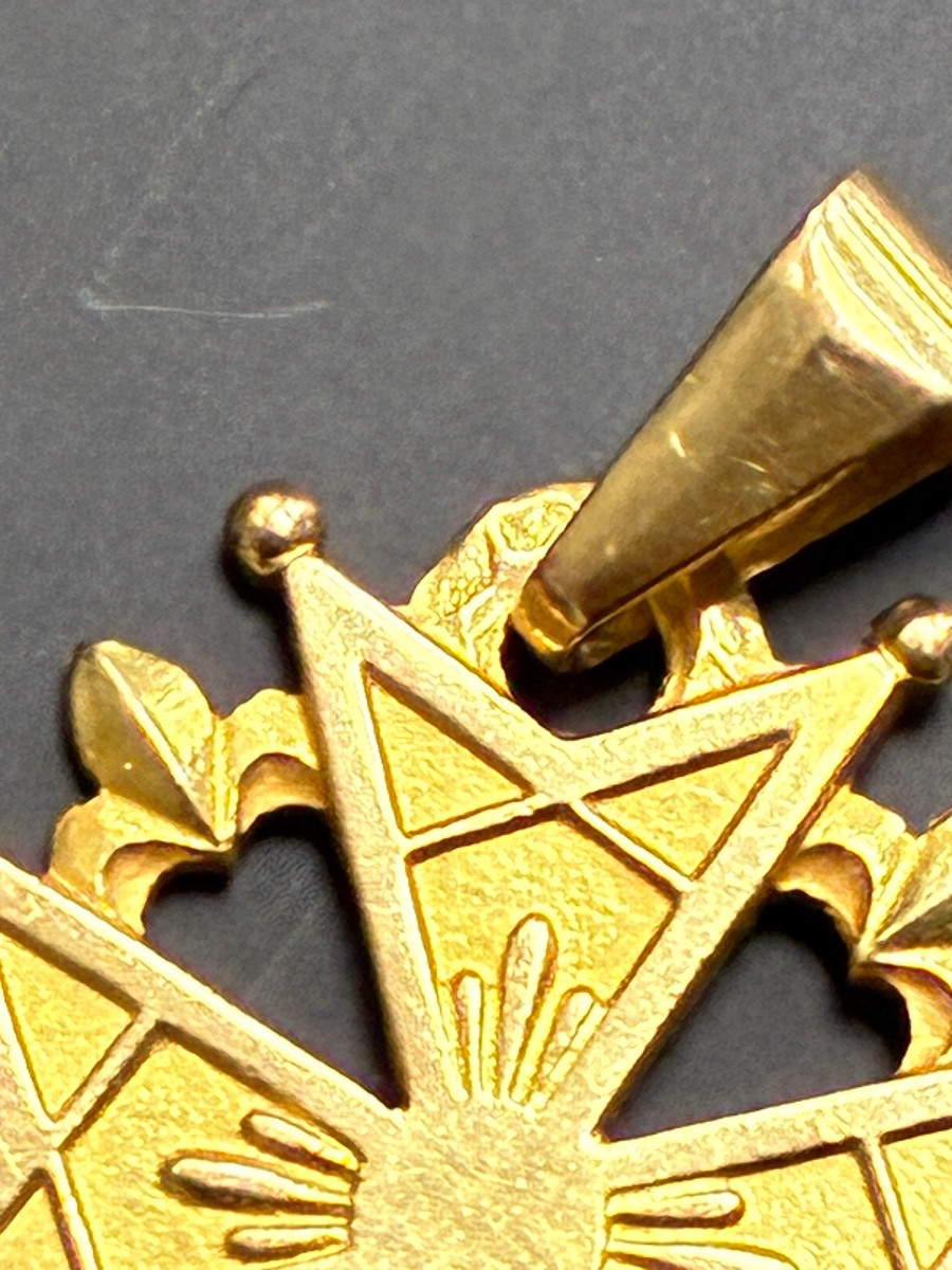 Huguenot Cross In 18-carat Gold - 6.4g - Signed Becker - Early 20th Century-photo-3