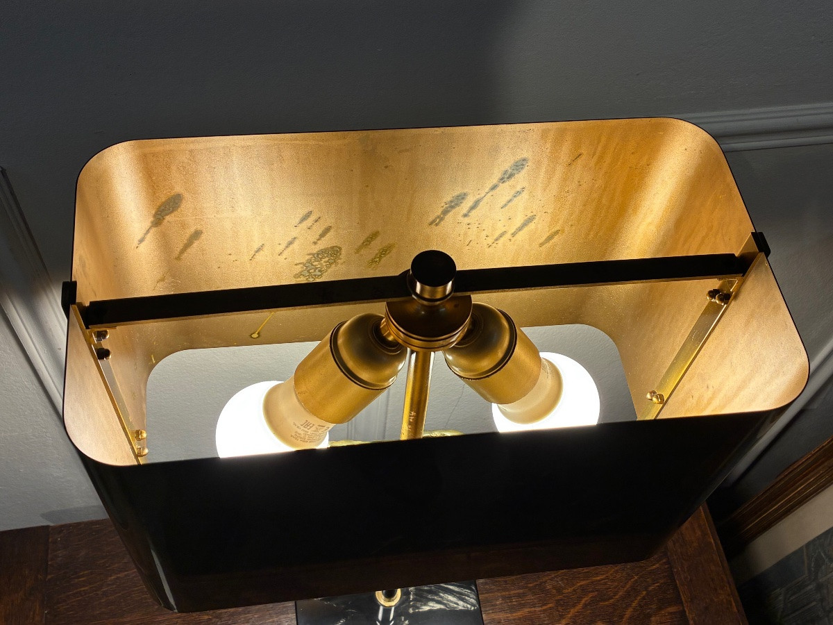 Lampe « Guadeloupe » – Maison Charles circa 1970 – Bronze doré – Signée-photo-5