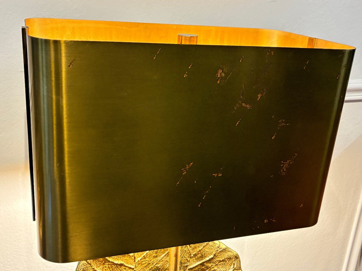 Lampe « Guadeloupe » – Maison Charles circa 1970 – Bronze doré – Signée-photo-6