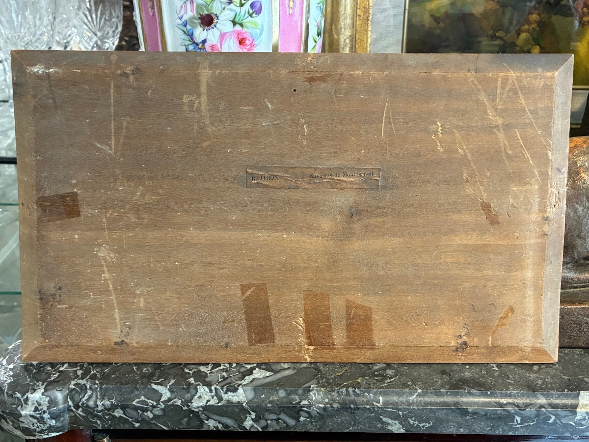 Hippolyte Nicolas Berthon (1831-1888) Rural Scene, 1859 Oil On Wood Panel, 19th Century-photo-2