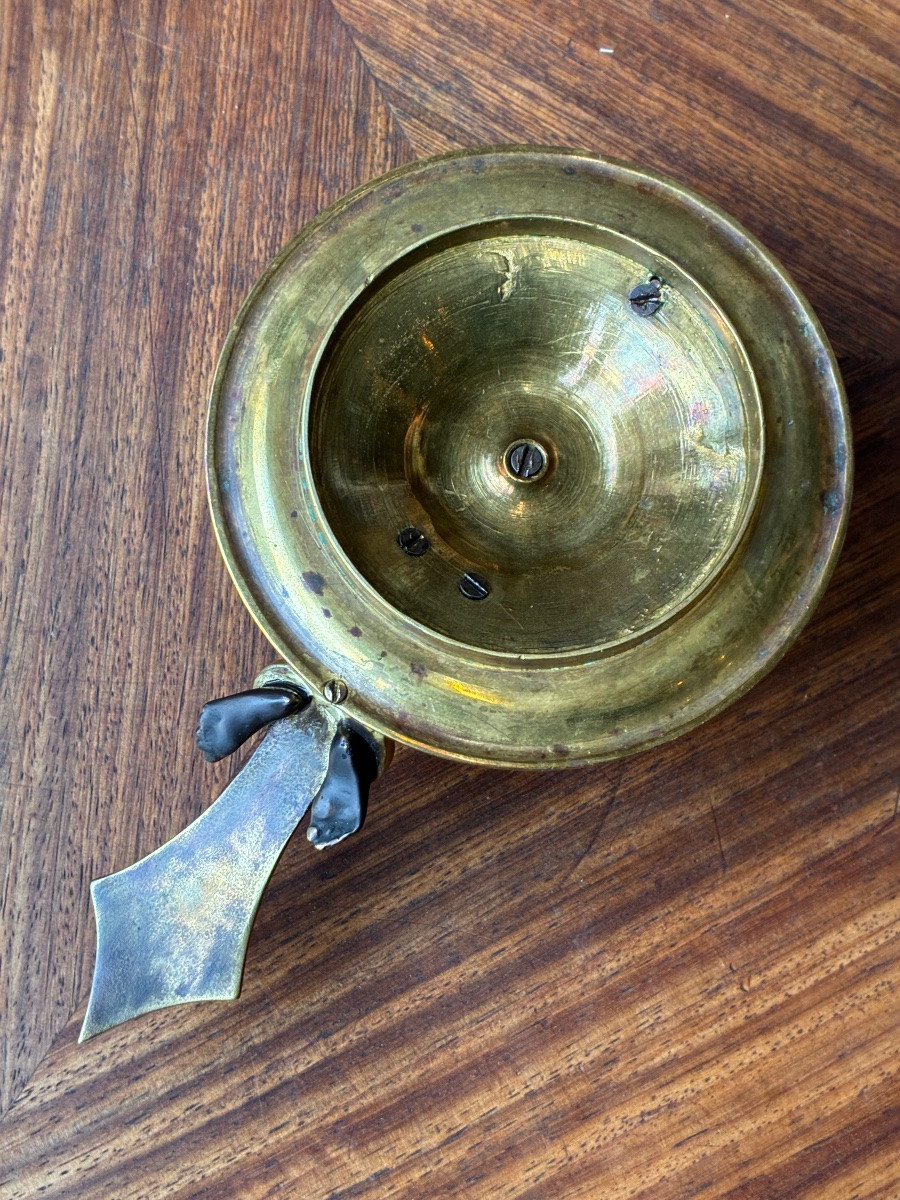 Figurative Hand Candlestick – Satyr/devil, Patinated Bronze – 19th Century-photo-4