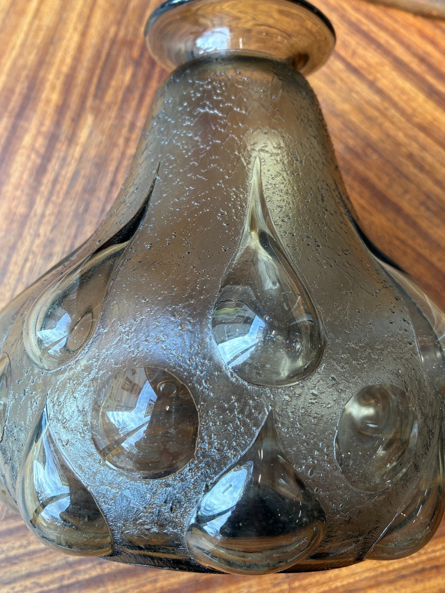 Blown Glass Vase With A Droplet Decoration, 20th Century-photo-3