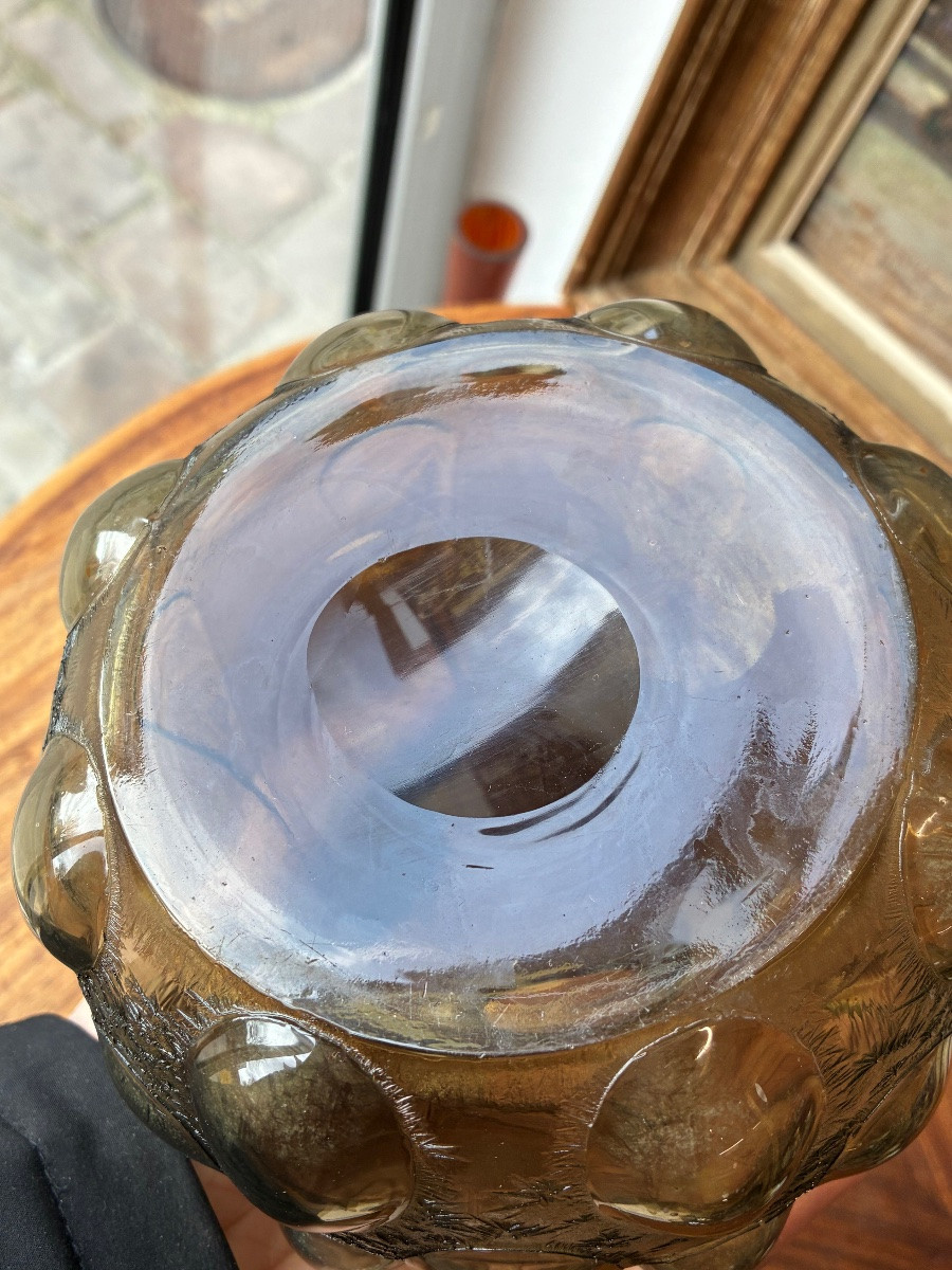 Blown Glass Vase With A Droplet Decoration, 20th Century-photo-4