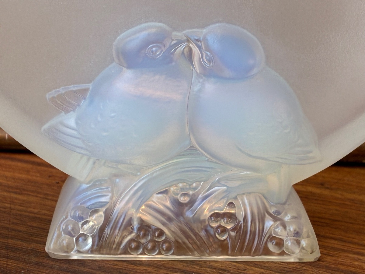 Jardinière verre opalescent signé A. Verlys France art deco-photo-2
