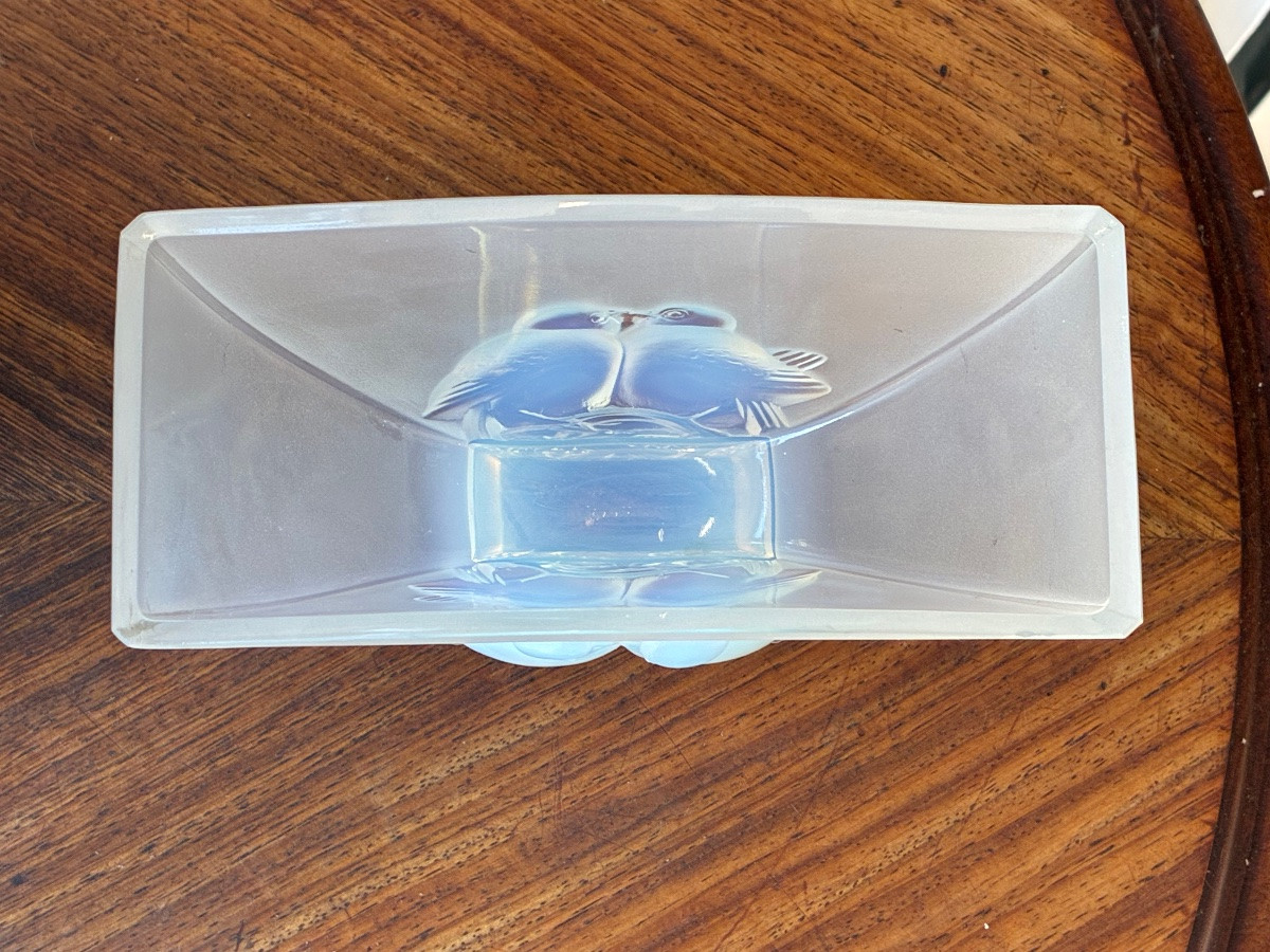 Jardinière verre opalescent signé A. Verlys France art deco-photo-3