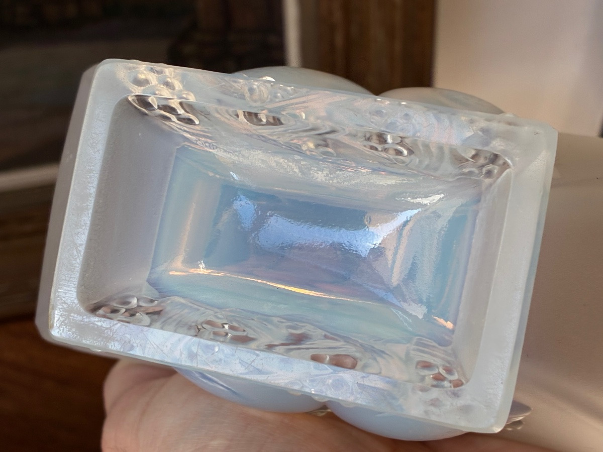 Jardinière verre opalescent signé A. Verlys France art deco-photo-4