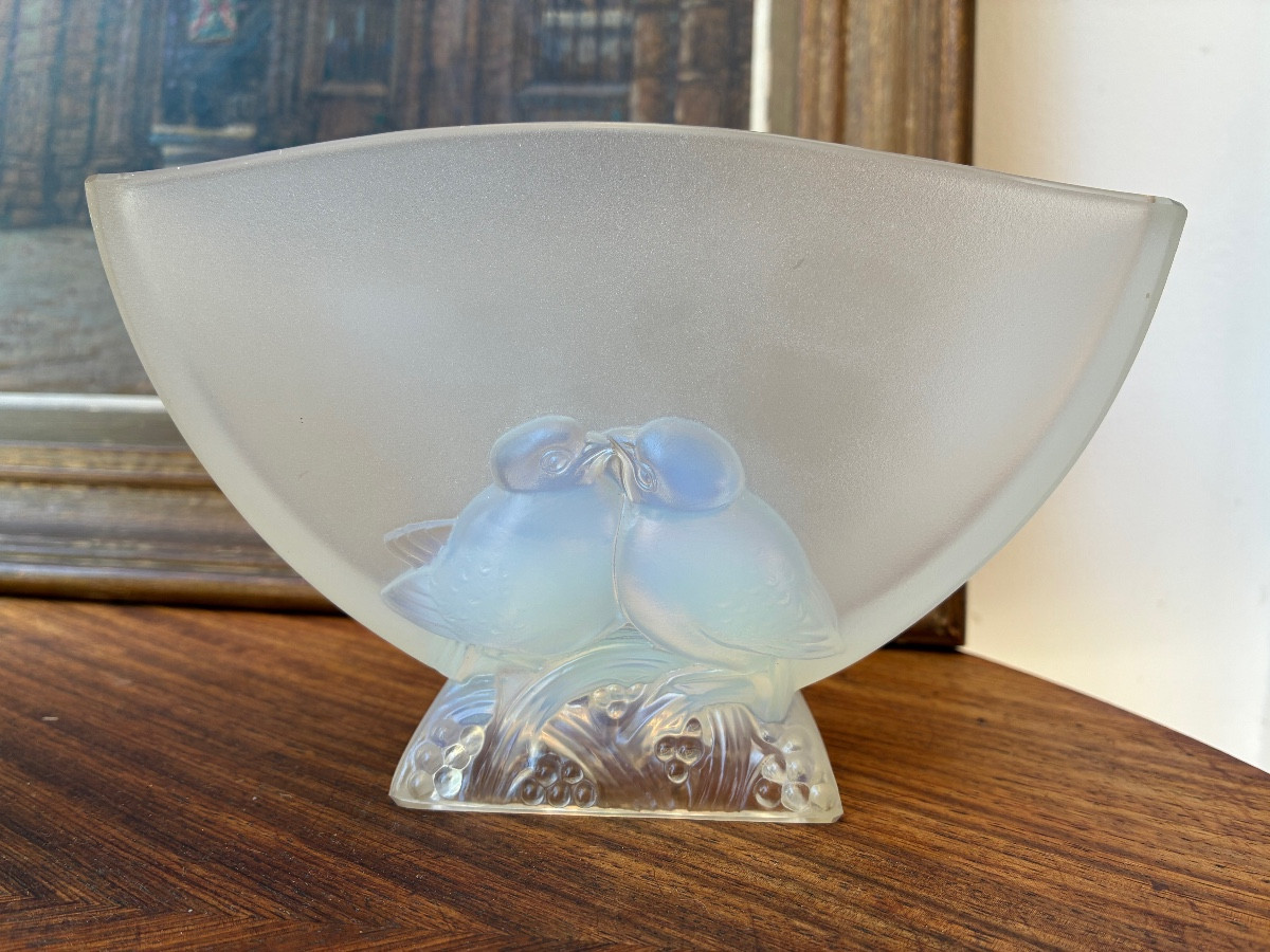 Jardinière verre opalescent signé A. Verlys France art deco