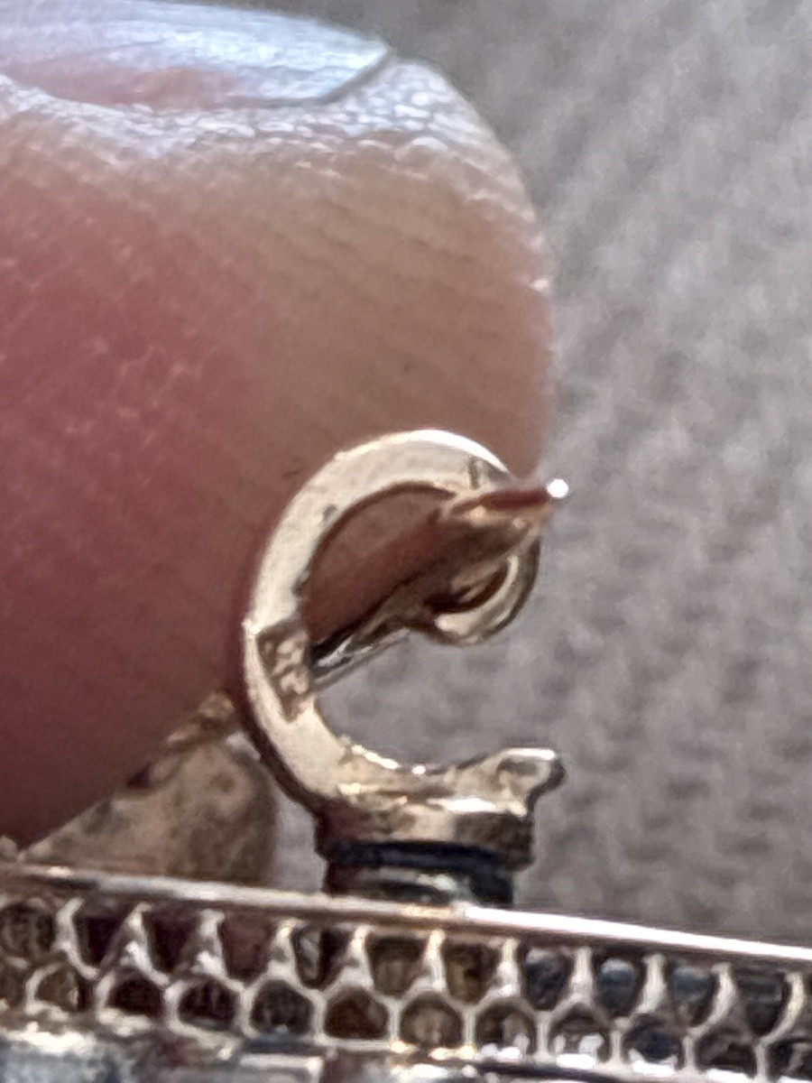 Antique 18k Gold Horseshoe Brooch, Diamonds And Sapphires - Belle époque-photo-4