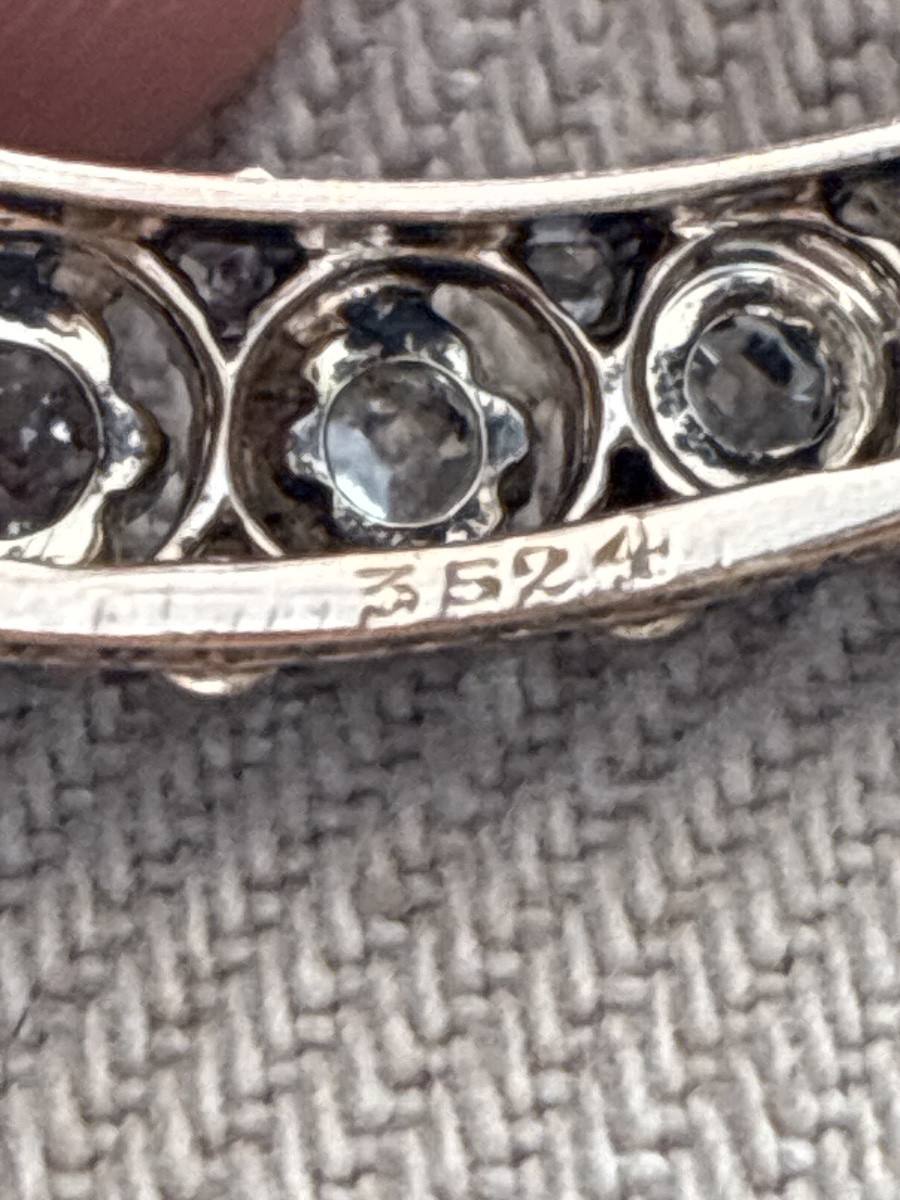 Antique 18k Gold Horseshoe Brooch, Diamonds And Sapphires - Belle époque-photo-5