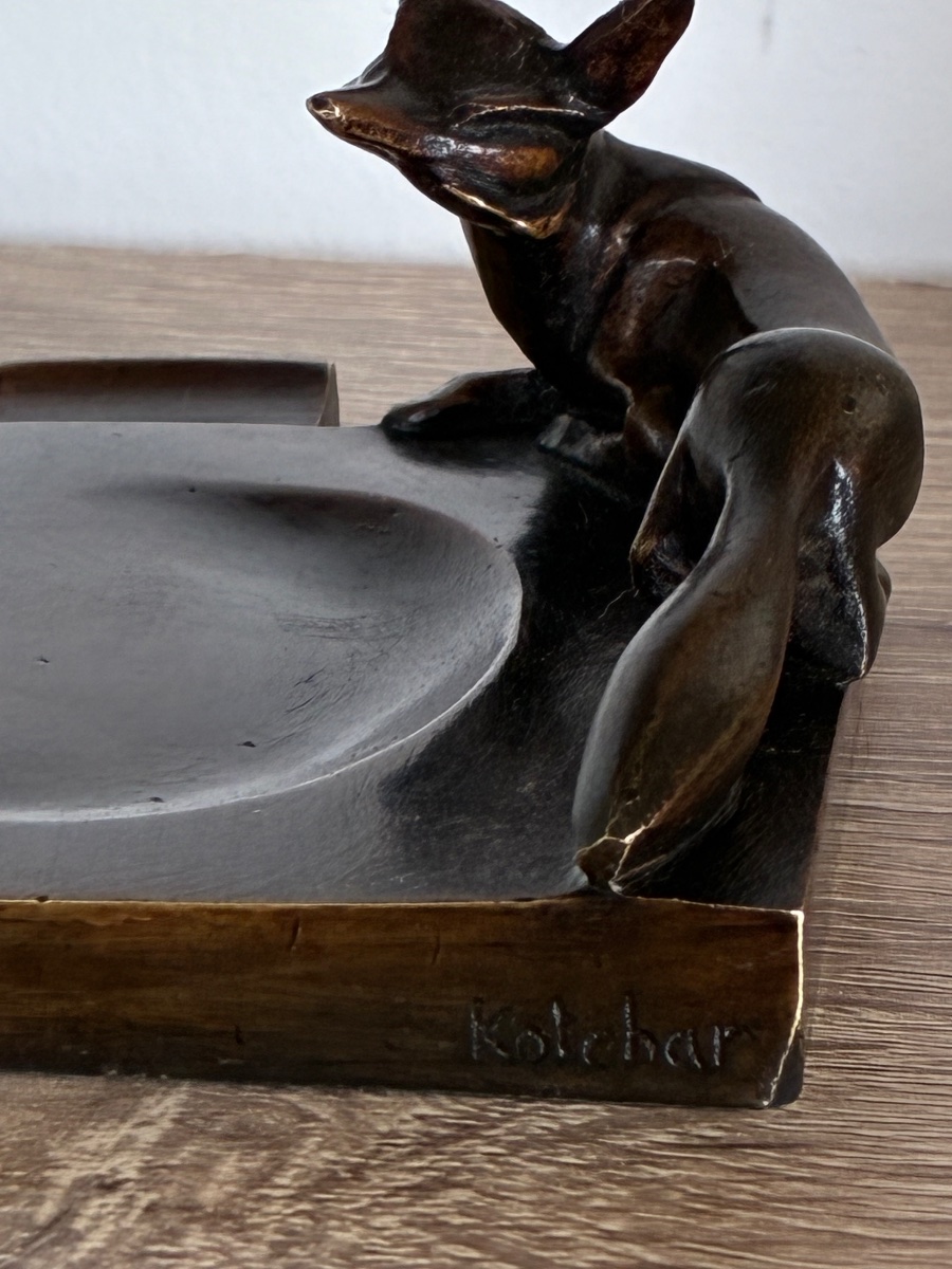 Petit bronze Art Déco signé « Kotchar » – Fennec stylisé – Période parisienne 1920-photo-3