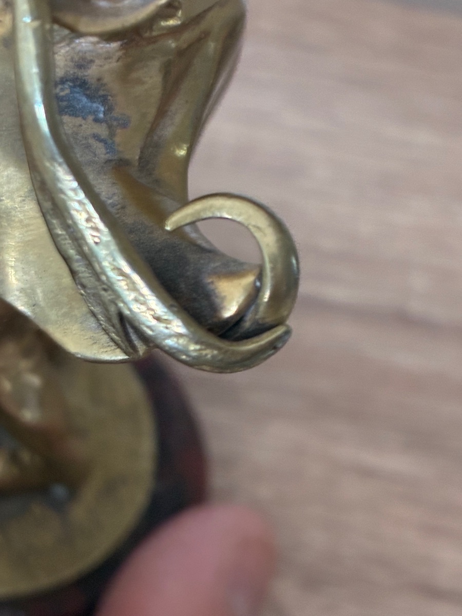 Paire de bronzes signés Émile Guillemin – Mousquetaires – Marbre rouge griotte – XIXe siècle-photo-3