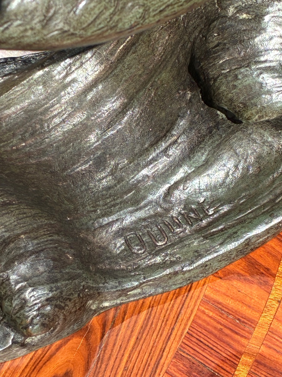 Alexandre Ouline (1918-1940) – Grand Bronze Art Déco “Le Goéland” – 58 cm-photo-1