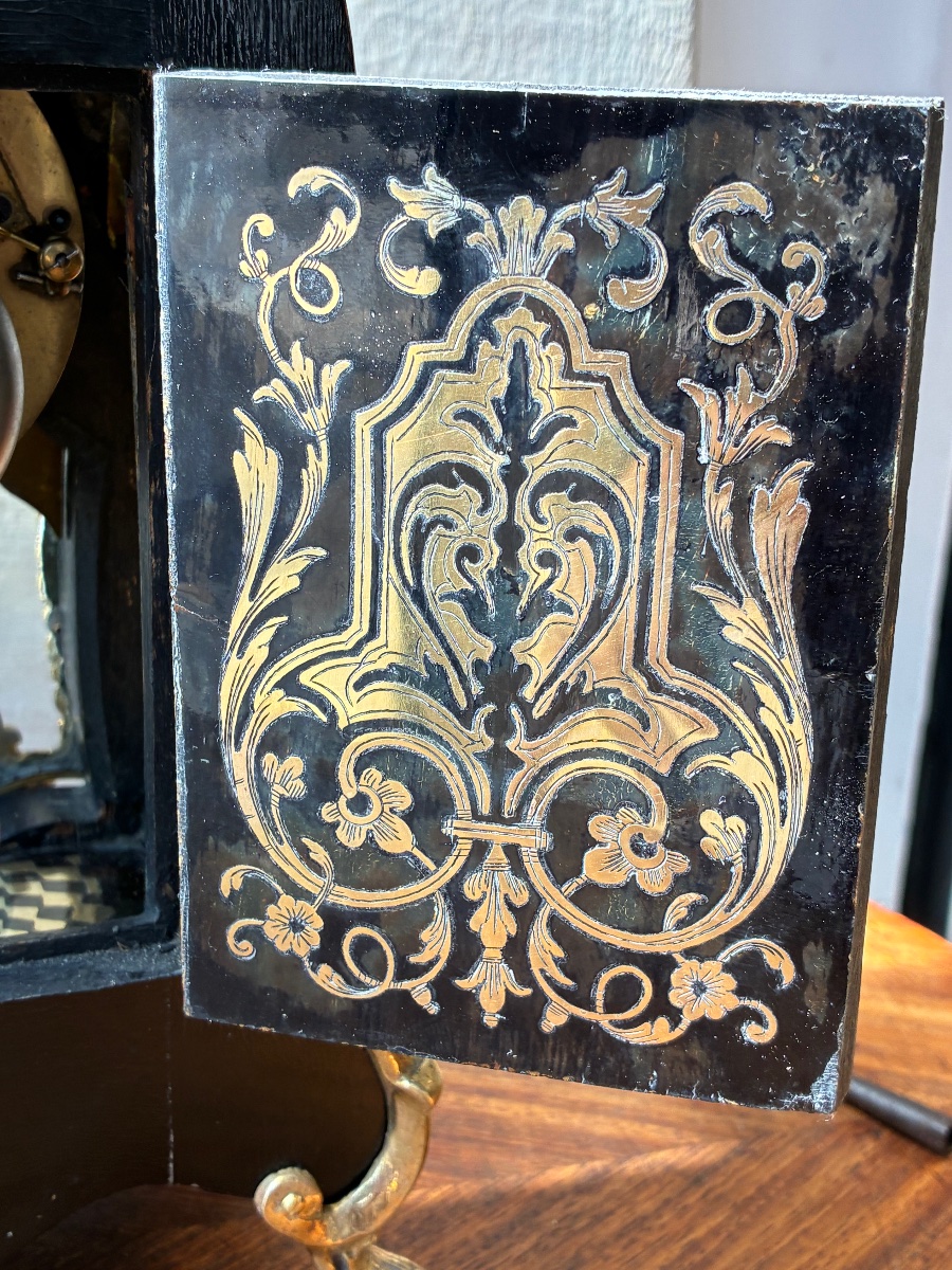 Petit cartel en marqueterie Boulle d’époque Napoléon III XIXe-photo-4