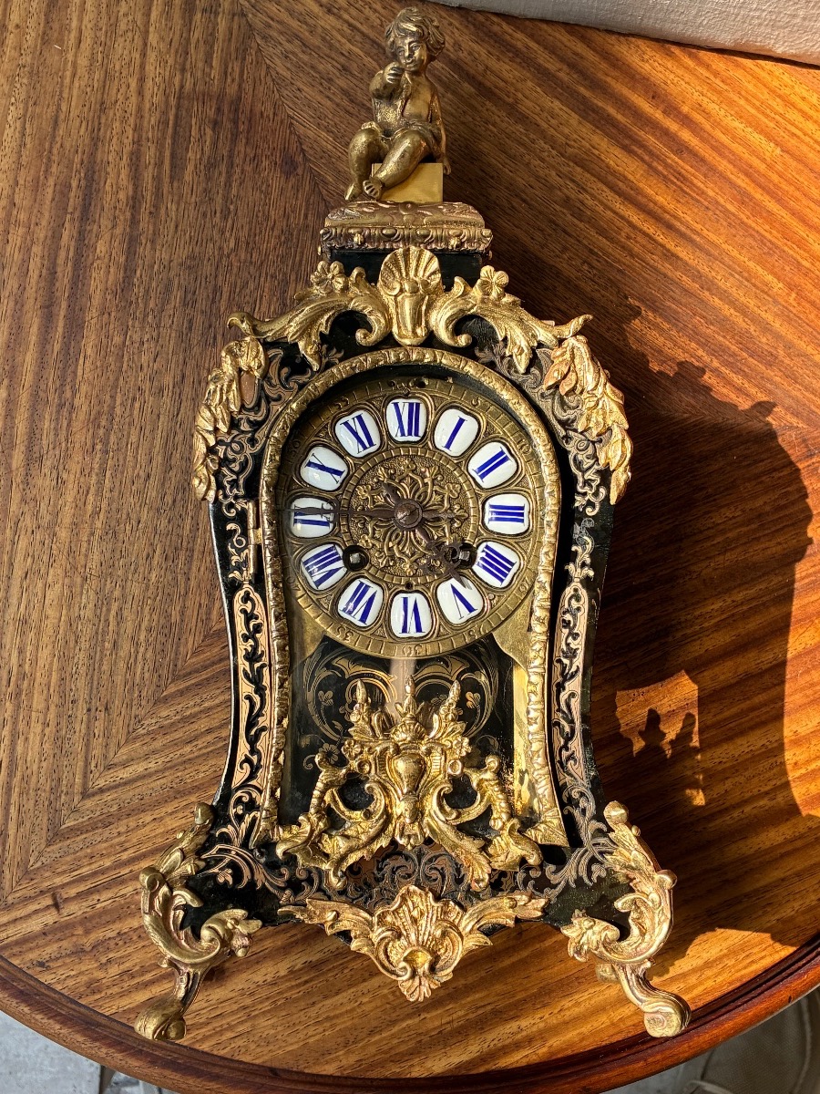 Petit cartel en marqueterie Boulle d’époque Napoléon III XIXe
