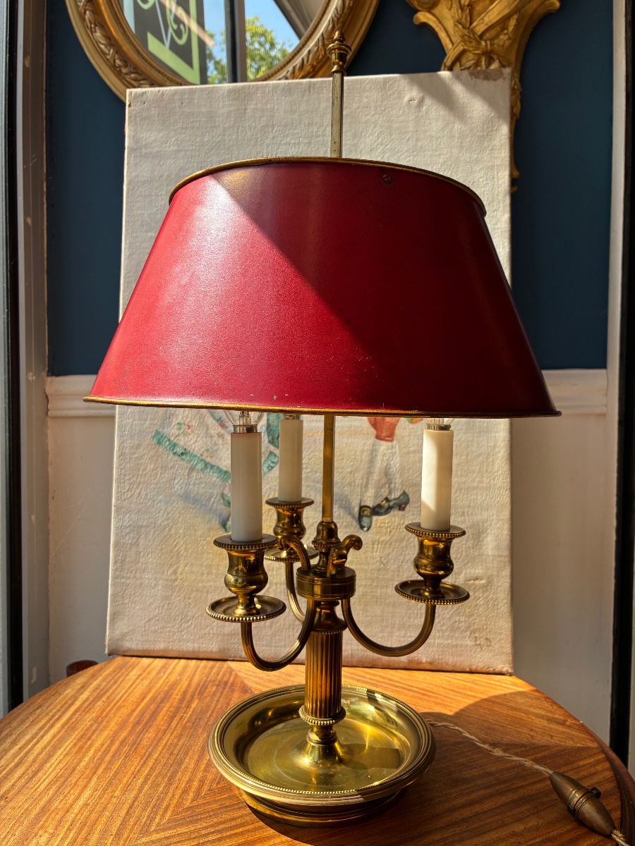 Three-light Bronze Hot-water Bottle Lamp – Morand Paris, 20th Century 