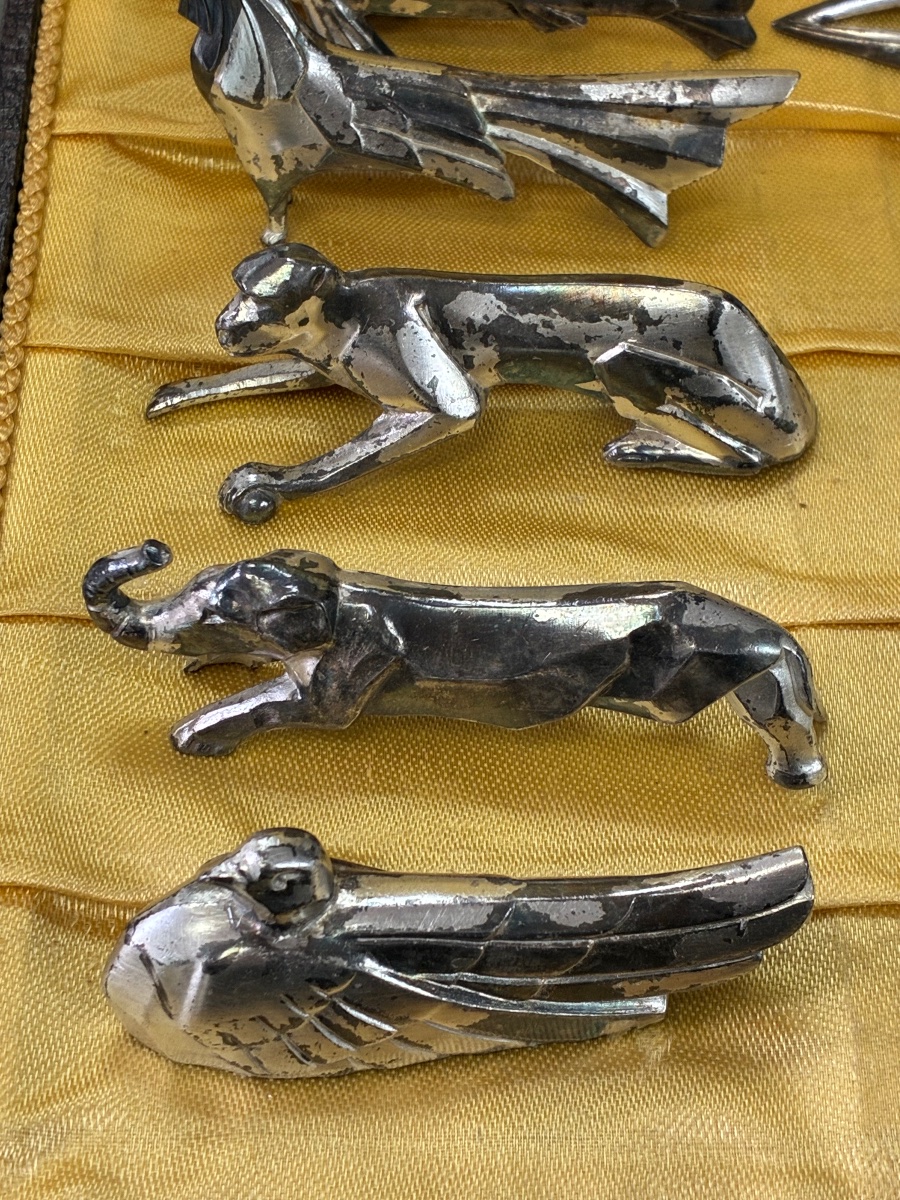 Set Of 12 Art Deco Animal-shaped Knife Blocks – In The Style Of Sandoz – Circa 1930-photo-4