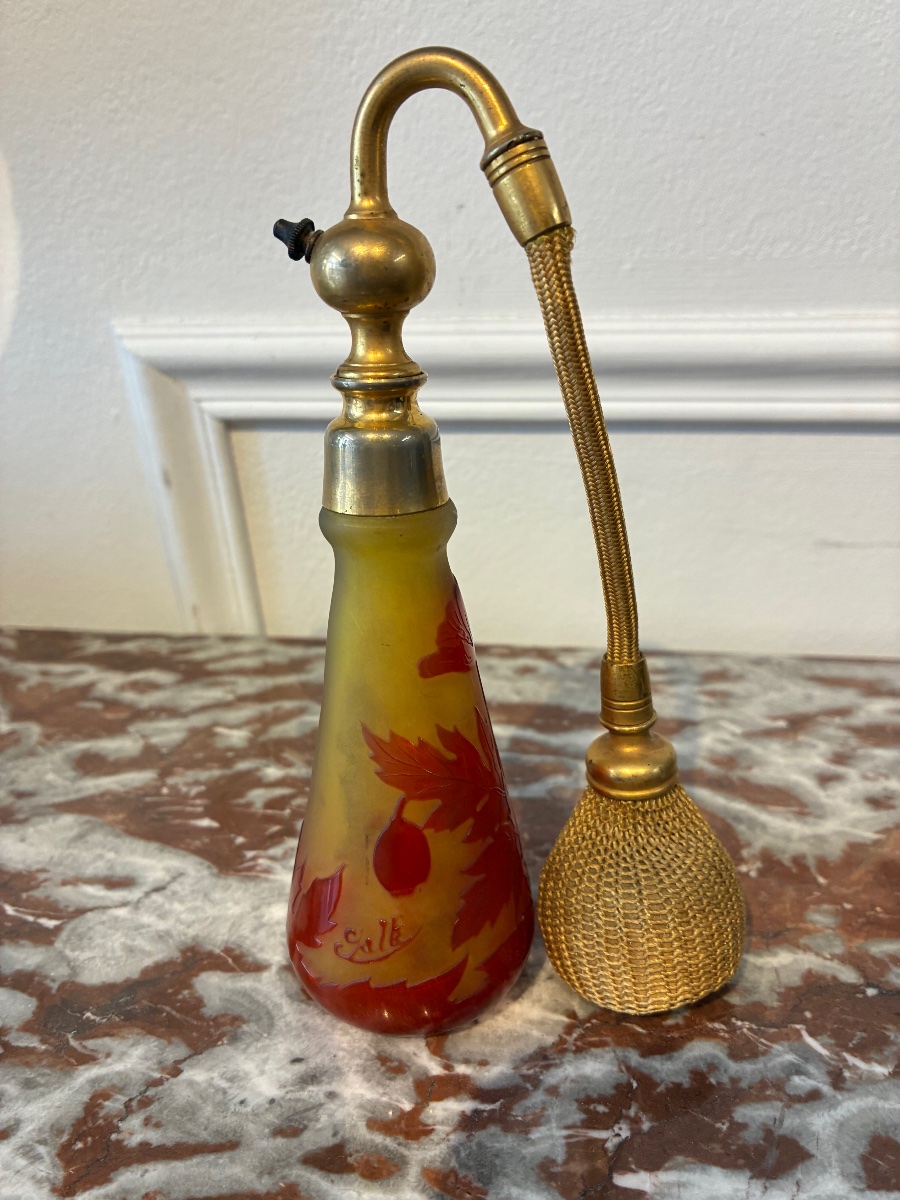 Vaporisateur à parfum Gallé en verre multicouche – Art Nouveau, vers 1900-photo-2