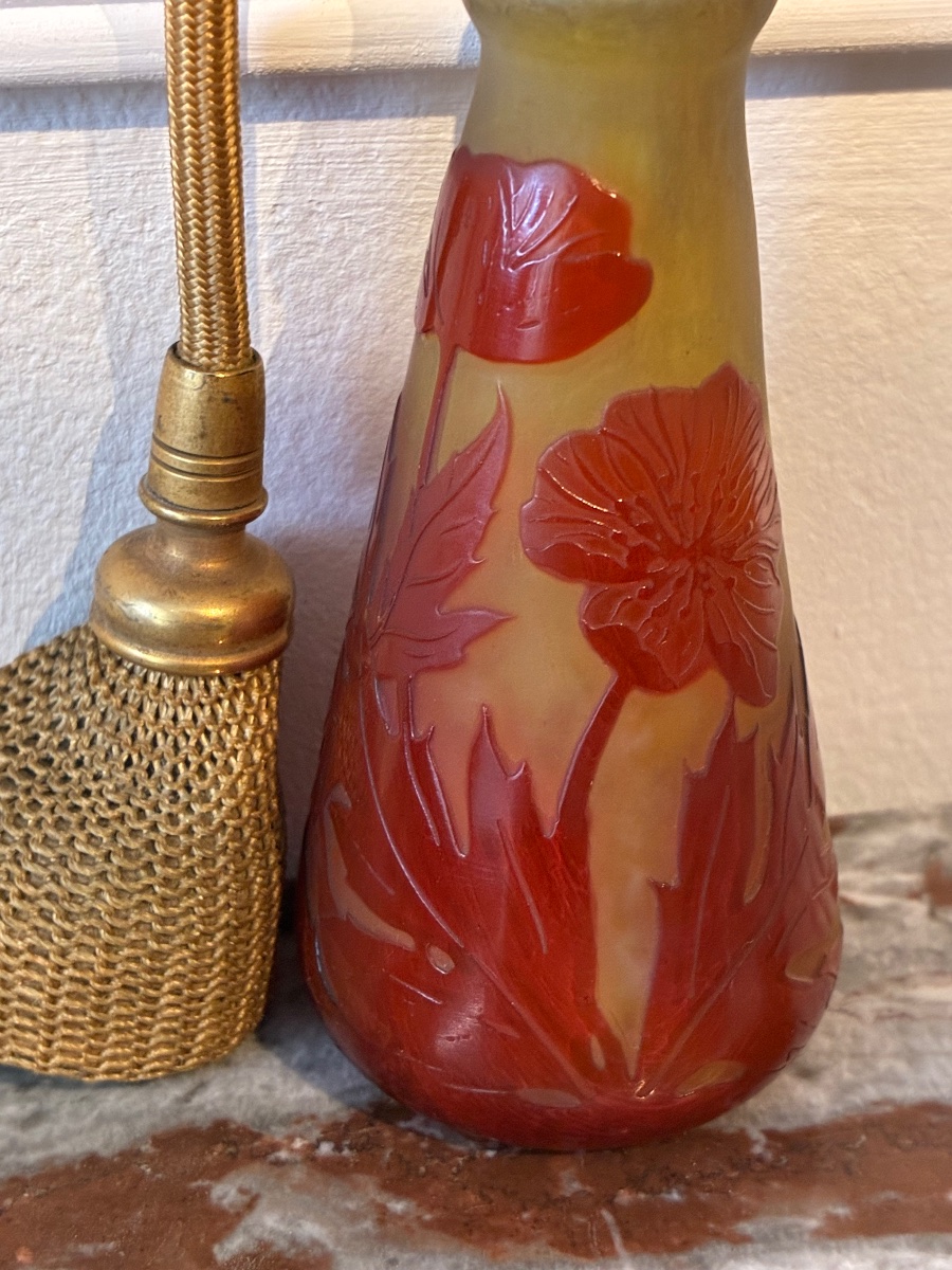 Vaporisateur à parfum Gallé en verre multicouche – Art Nouveau, vers 1900-photo-1