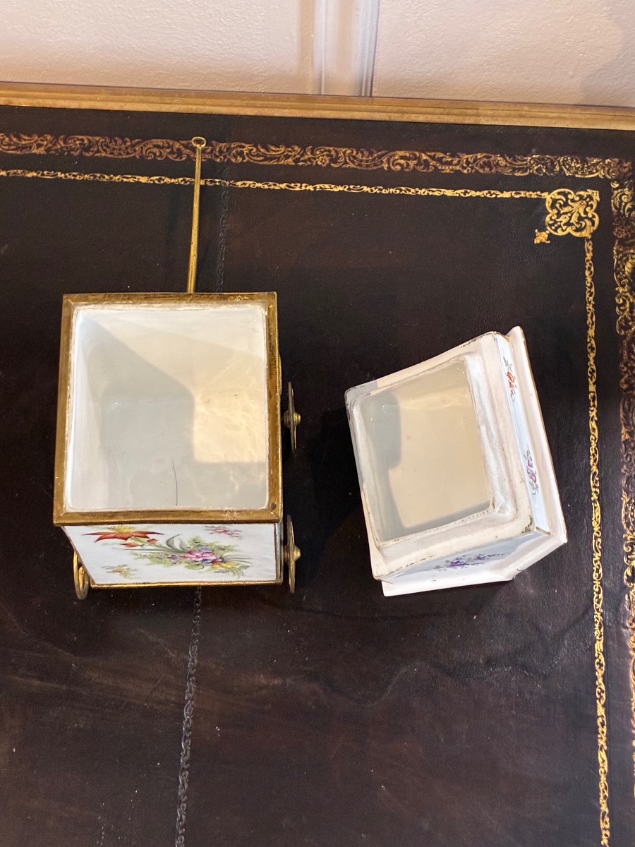 Polychrome Porcelain Box With Gilded Brass Mountings, Attributed To Samson, 19th Century-photo-4