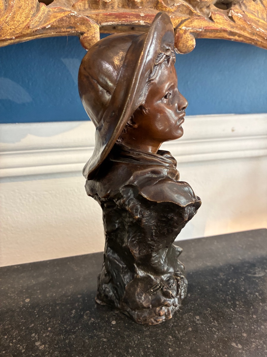 Antoine Bofill – Jeune pêcheur aux crabes – Bronze, fonte Léon Virlet, vers 1900-photo-3