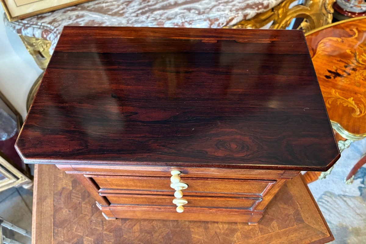 Louis-philippe-style Chest Of Drawers In Solid Mahogany, With A Rio Rosewood Top, 19th Century-photo-4