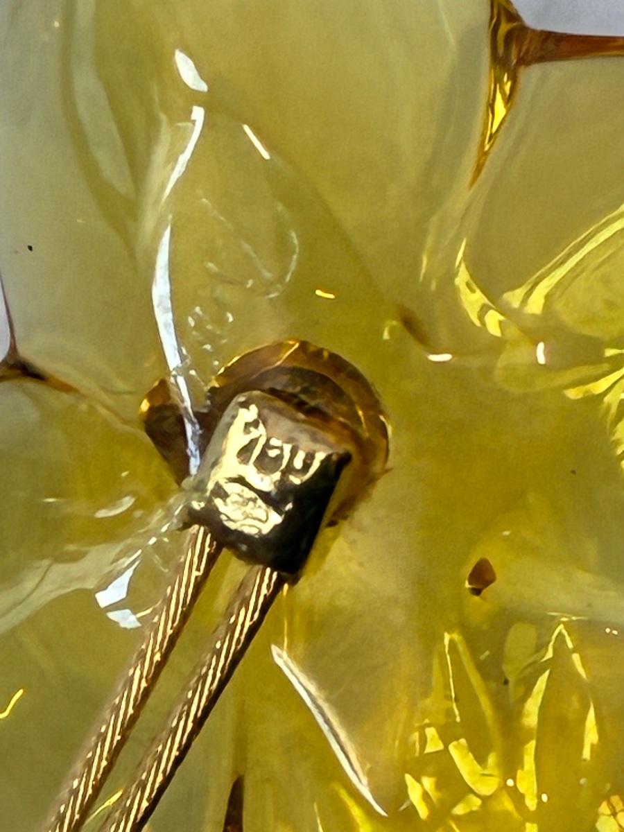 Baccarat “hortensia” Necklace – 18-carat Yellow Gold And Crystal – Original Case-photo-3