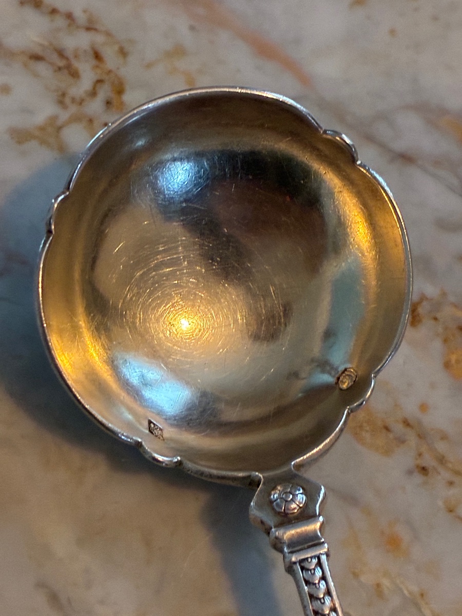 Solid Silver Cream Spoon – Henri Soufflot – 19th Century-photo-4