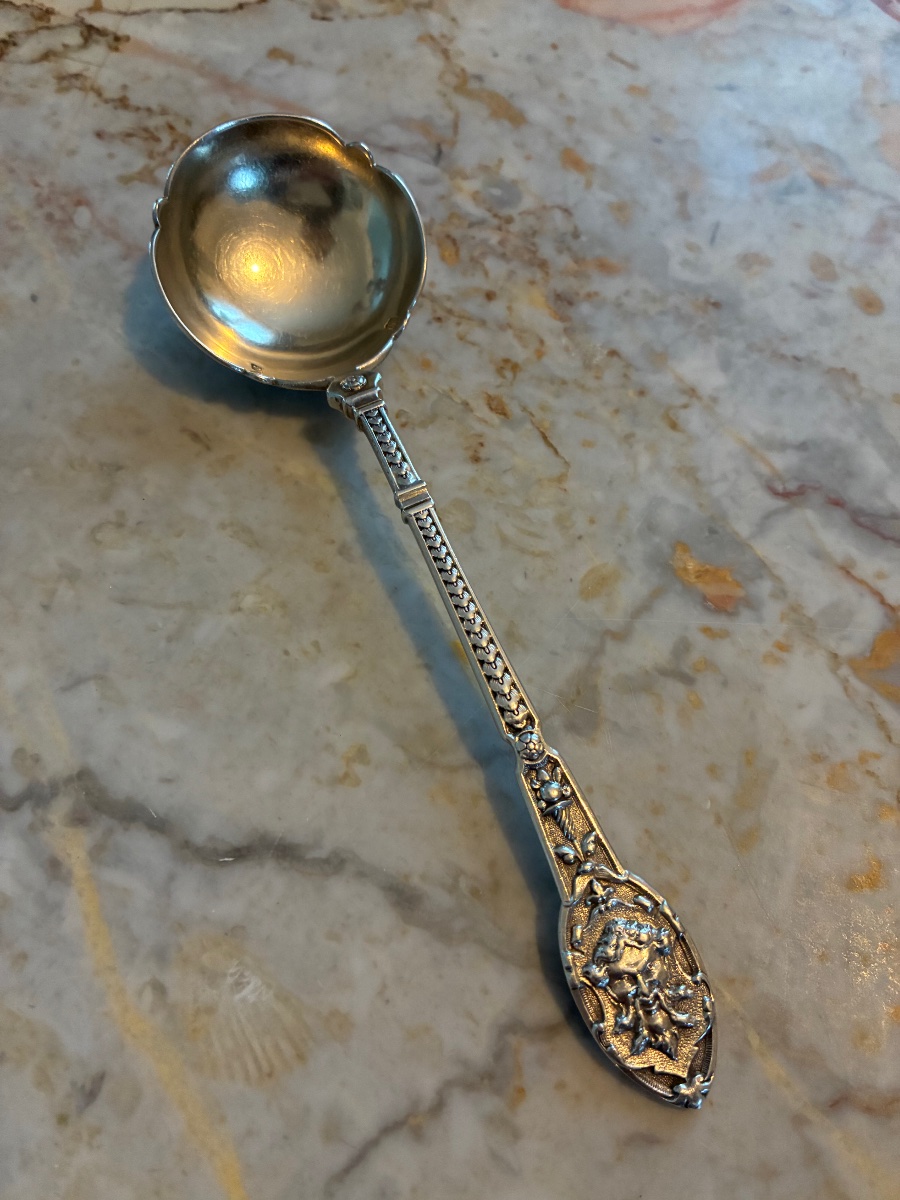 Solid Silver Cream Spoon – Henri Soufflot – 19th Century