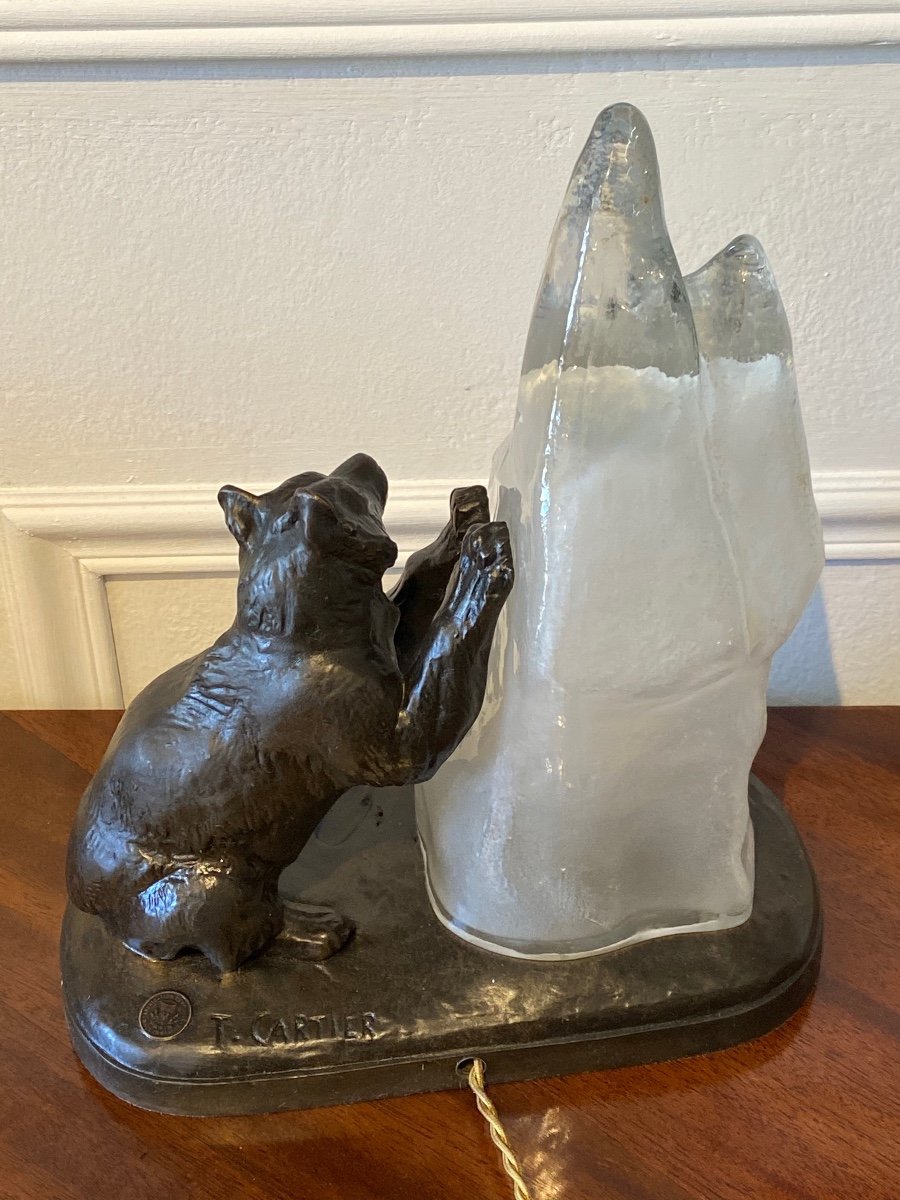 Regule Veilleuse Lampe Ours Iceberg signé Thomas Cartier Art Deco-photo-4