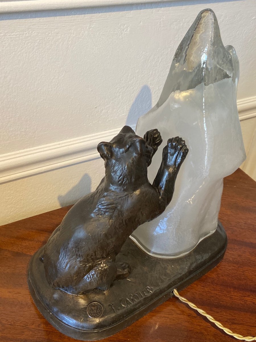 Regule Veilleuse Lampe Ours Iceberg signé Thomas Cartier Art Deco-photo-2