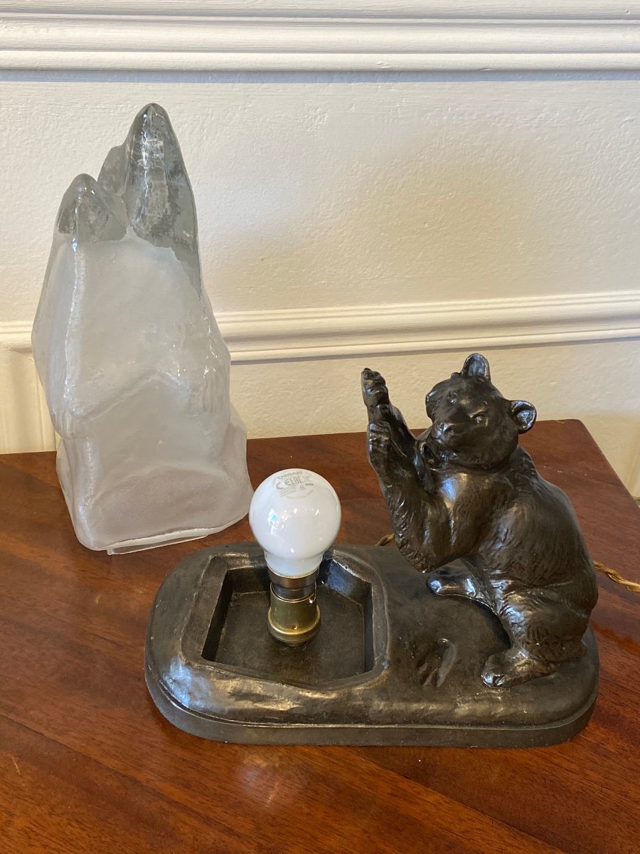Regule Veilleuse Lampe Ours Iceberg signé Thomas Cartier Art Deco-photo-4