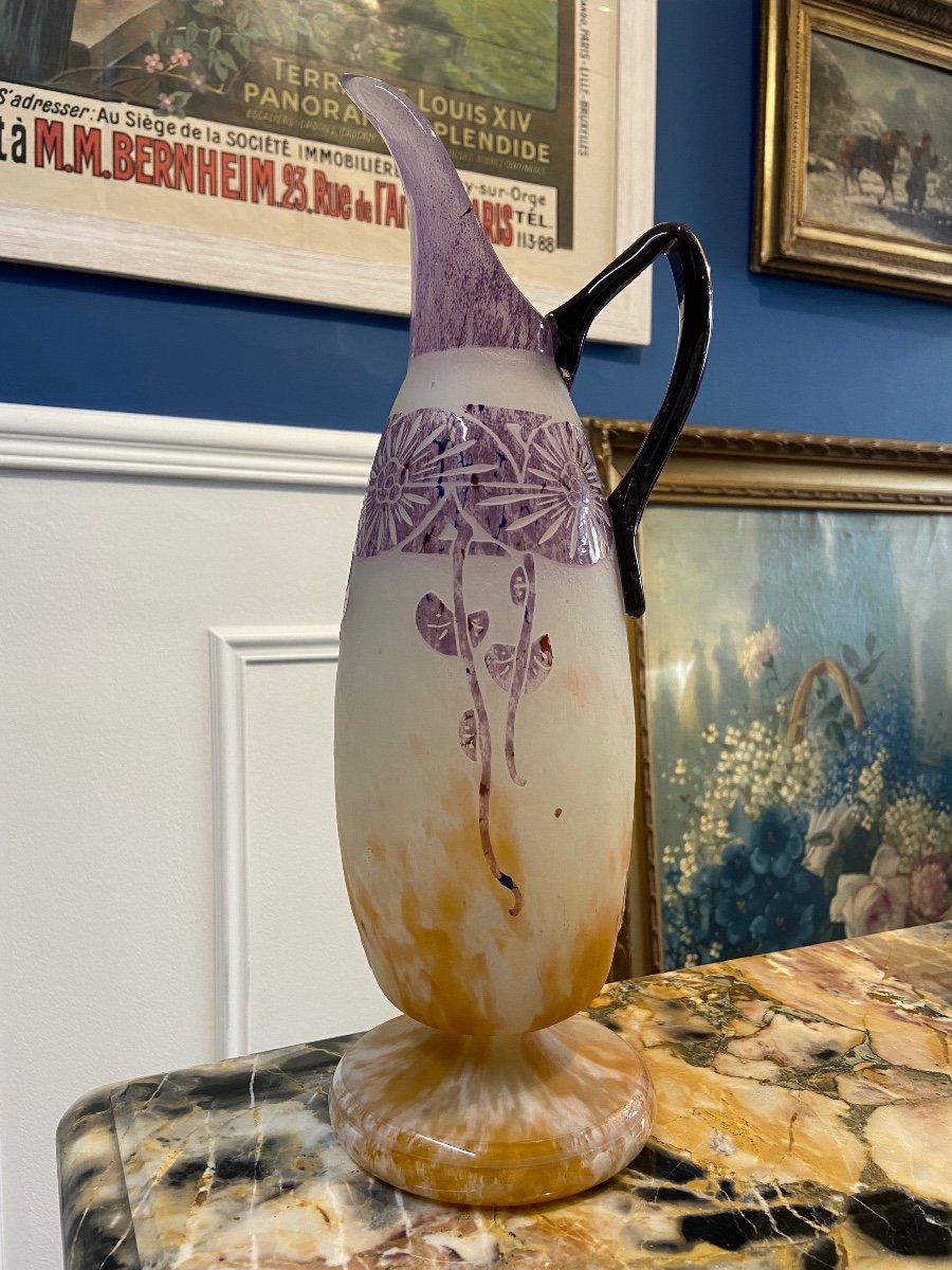 Pichet Charder Le Verre Français Charles Schneider Ancolies -photo-1