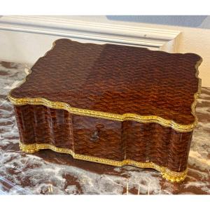 Large Nap III Marquetry Chocolate / Confectionery Box Signed Maison Boissier