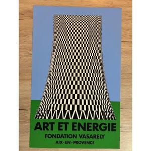 Victor VASARELY  Affiche originale « ART ET ÉNERGIE », Aix-en-Provence, c.1980