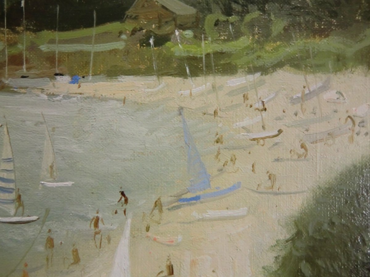 LE BAUBE Claude (1919-2007) "La plage à Priac sur mer" Huile/Toile signée 38 x 55 cm-photo-3