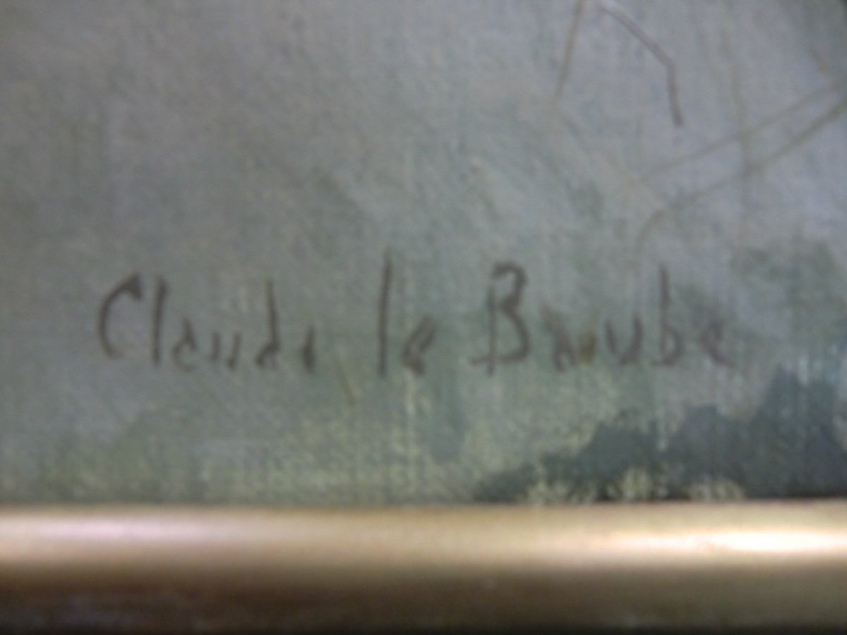 LE BAUBE Claude (1919-2007) "La plage à Priac sur mer" Huile/Toile signée 38 x 55 cm-photo-1