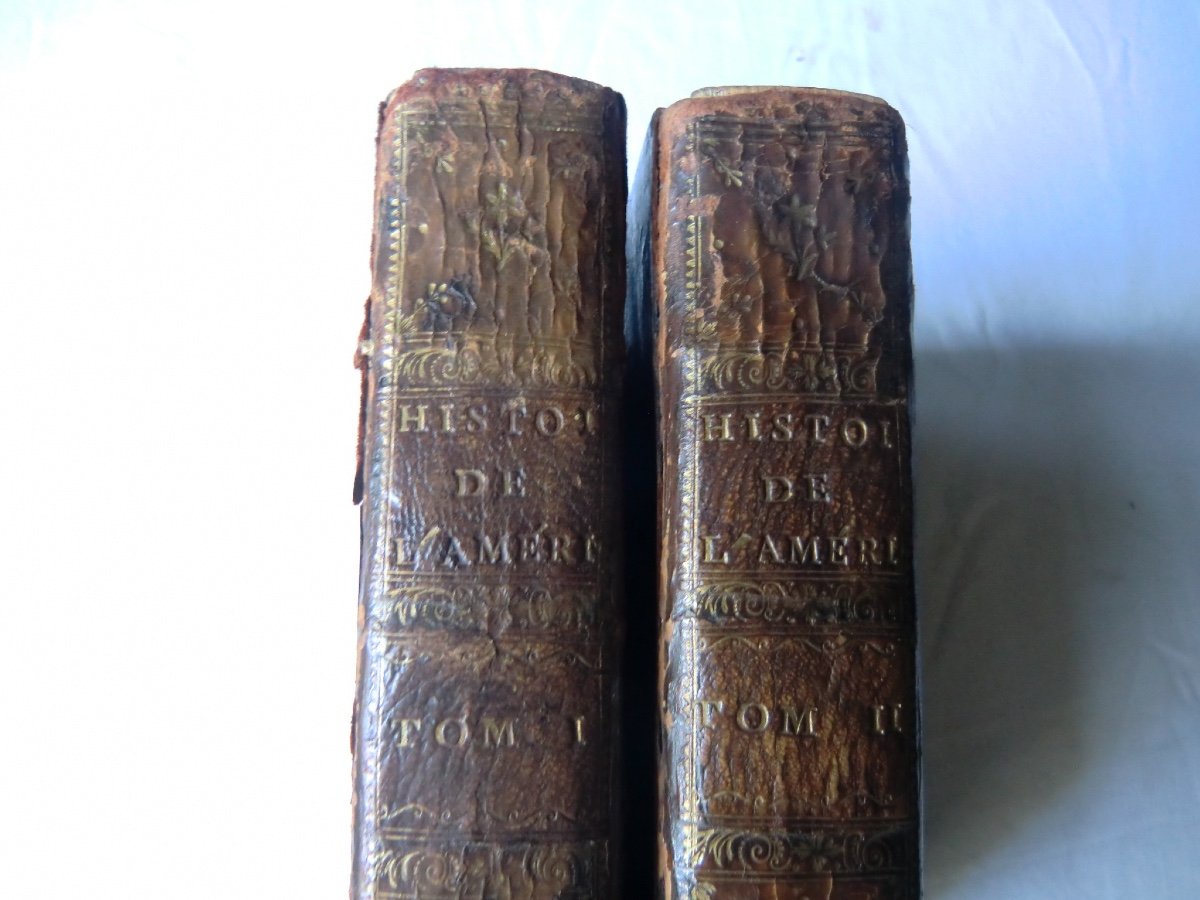 M.ROBERSTON "L'Histoire de l'Amérique" 1778 Chez Panckoucke à Paris In-4 . 2 Volumes-photo-3