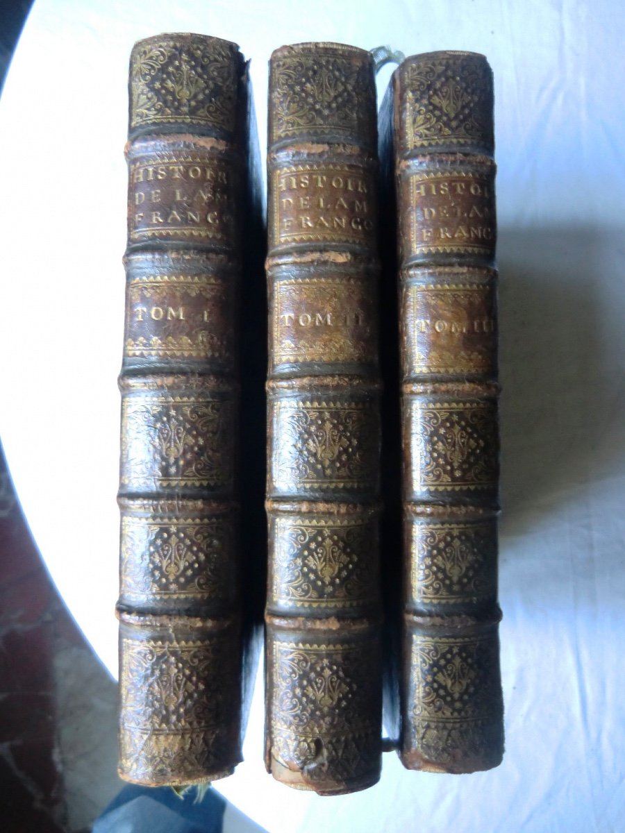 Abbé DUBOS "Histoire critique Monarchie" 1734 3 Volumes  In-4 Reliure cuir-photo-7