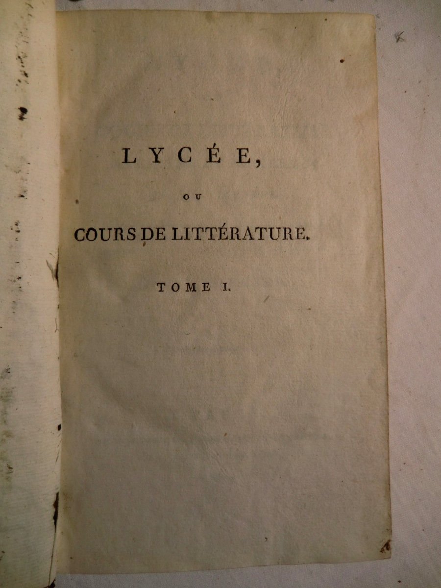 J F Laharpe "Lycée ou Cours Littérature Ancienne Moderne" An VII 1798-1799  16 Volumes In-8-photo-4