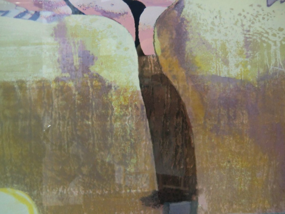 Leonardo Cremonini "woman At The Sea On The Rocks", 1984 Color Lithograph Signed 70x100 -photo-1