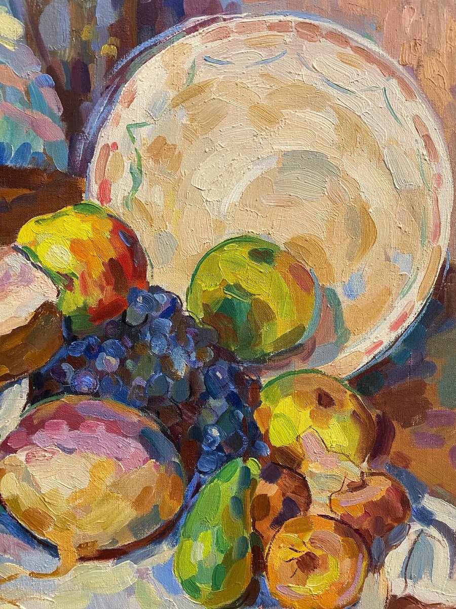 SAUVAGEOT  François (1910-2002) "Nature-morte", 1944 Huile sur Toile signée 60  x 73 cm-photo-2