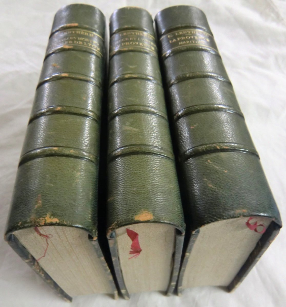 Lenthéric Charles Three Books 19th Century Half-bindings In-12 Format With Maps And Plans-photo-2