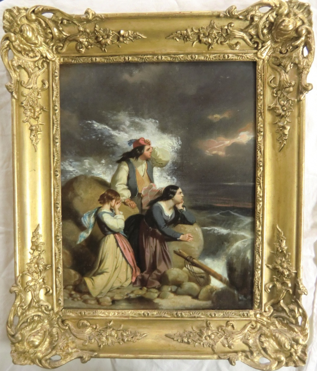 École Française "Après la tempête", Époque XIX ème siècle Huile sur toile encadrée 40 x 32,5 cm
