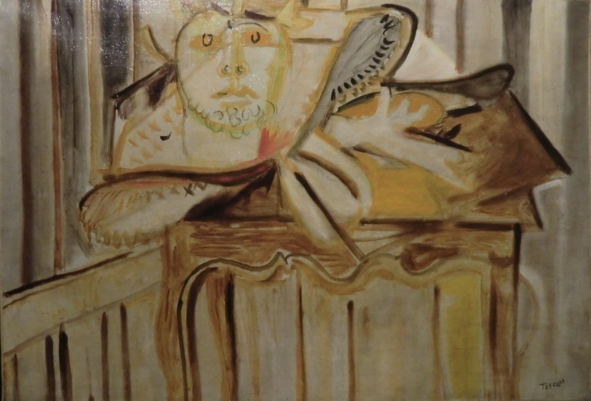 Tal-coat Pierre (1905-1985) "self-portrait At The Table", 1942 Oil On Canvas Signed 63 X 91 Cm-photo-2