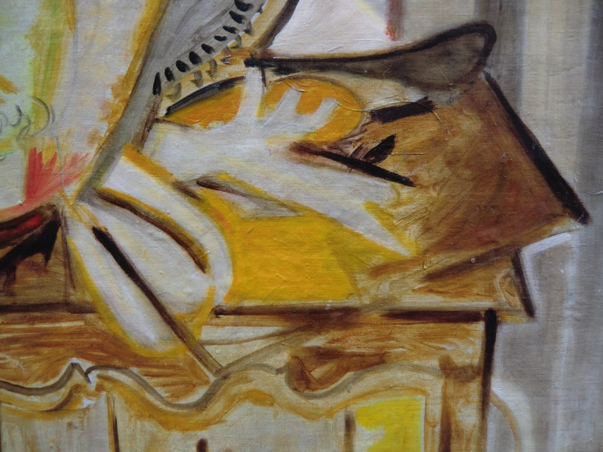 Tal-coat Pierre (1905-1985) "self-portrait At The Table", 1942 Oil On Canvas Signed 63 X 91 Cm-photo-4