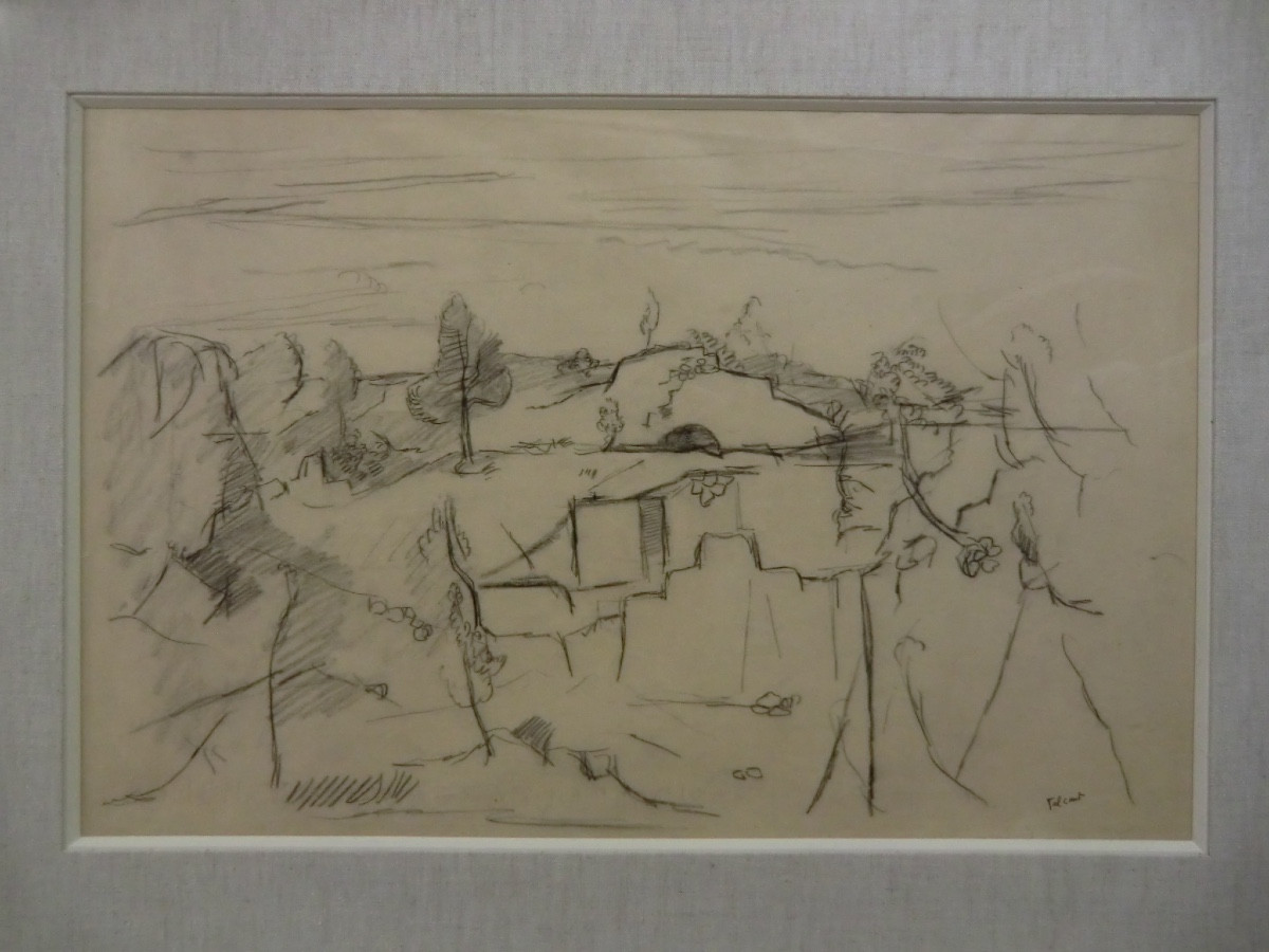 TAL-COAT Pierre (1905-1985) "Rochers à Bibémus", Vers 1940 Dessin  Mine de plomb signé 33x50 cm-photo-2