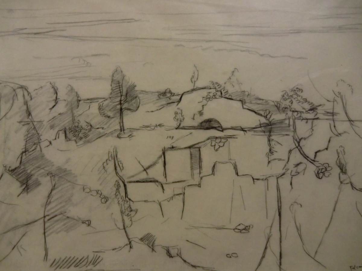 TAL-COAT Pierre (1905-1985) "Rochers à Bibémus", Vers 1940 Dessin  Mine de plomb signé 33x50 cm-photo-3