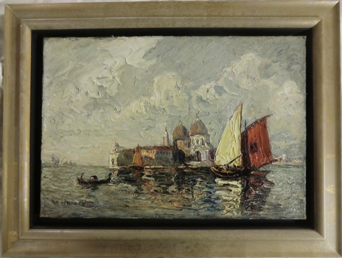 HURARD Joseph (1887-1956) "Venise" Huile sur toile signée et encadrée 38 x 55 cm