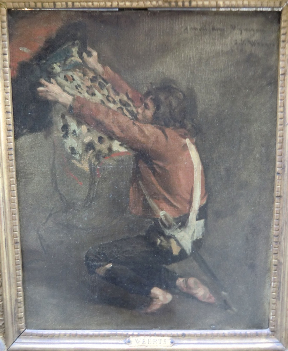 Weerts Jean-joseph (1846-1927) "the Death Of Bara" (study), 1883 Oil On Canvas, Signed 40 X 32-photo-4